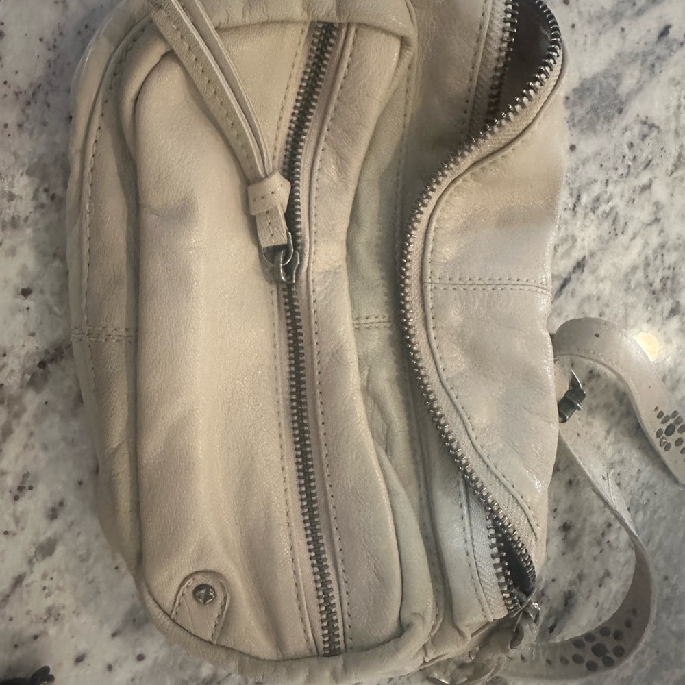 Free People Beige Leather Bag